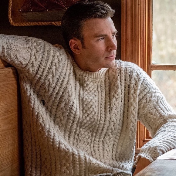 White Chunky Cable Knit Turtleneck ‘Knives Out’ Sweater - Picture 5 of 6